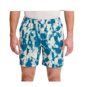 The North Face Class V Pull On Retro Blue Tie- Dye Printed Shorts NWT Size M